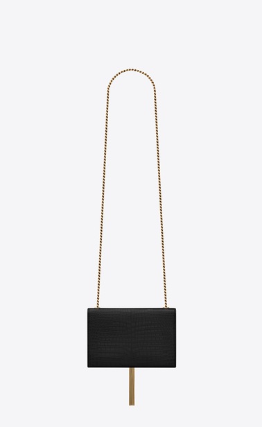kate small with tassel in embossed crocodile shiny leather